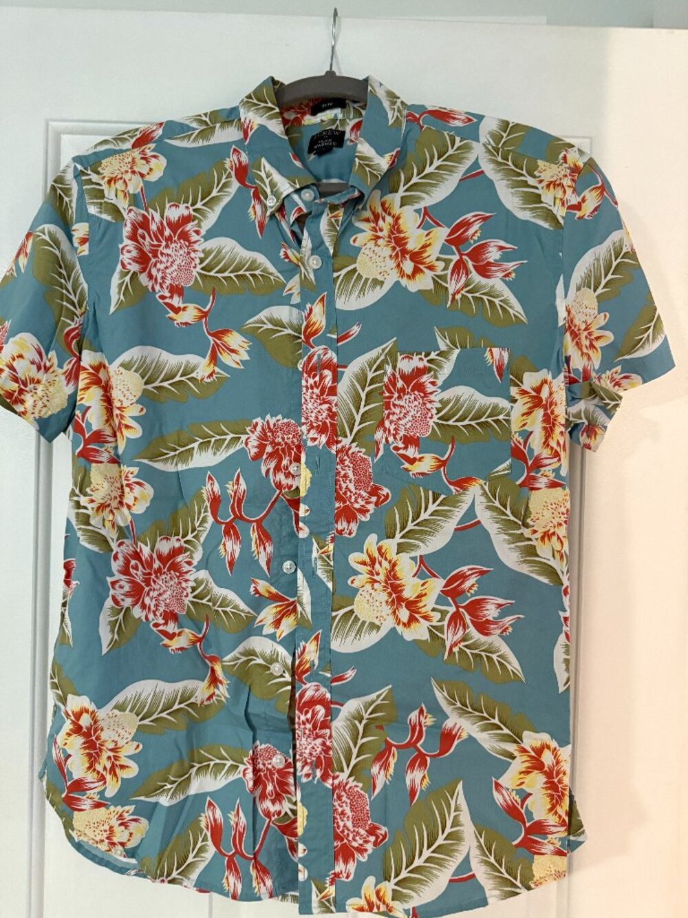 J.Crew Flex Washed Tropical Floral Shirt Slim Fit